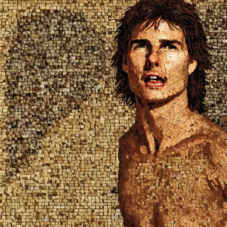 Image similar to tom cruise in a ancient roman mosaic