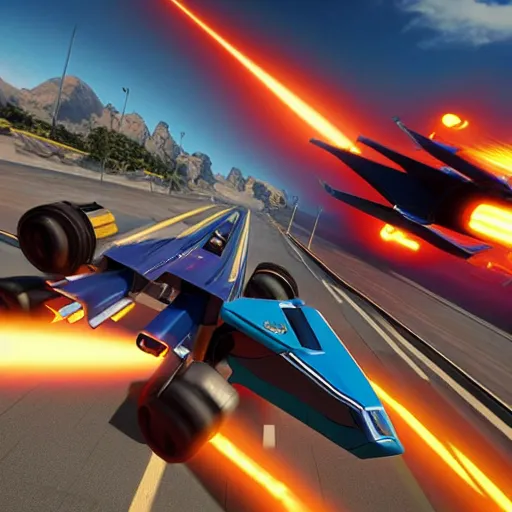 Image similar to still of a next generation f - zero game made in unreal engine 5, hdr highly detailed and intricate