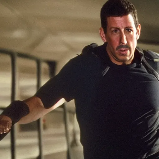 Image similar to Adam Sandler in Mission Impossible