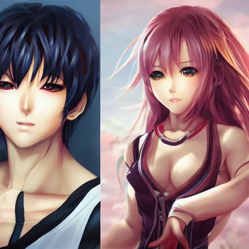 Image similar to anime man,asian features,Character art by artgerm NCSOFT Tsuyoshi Nagano