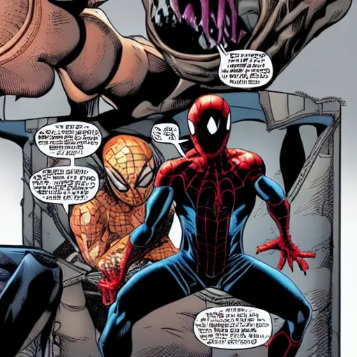 Image similar to peter parker being taken over by the venom symbiote