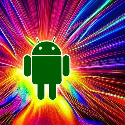 Prompt: android with cables attached to it's head and emitting swirling waves of beautiful color, dmt, 8 k resolution, iridescent, beautiful
