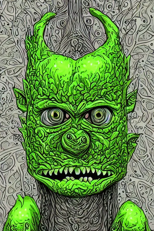 Prompt: broccoli goblin monster, symmetrical, highly detailed, digital art, sharp focus, trending on art station, anime art style