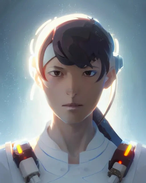 Prompt: girl cyborg, hibiki otsuki detailed perfect face, exquisite details, fire magic, mid view, design on a white background, by studio muti, greg rutkowski makoto shinkai takashi takeuchi studio ghibli