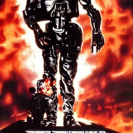 Image similar to terminator movie poster from 9 0 s starring donald trump
