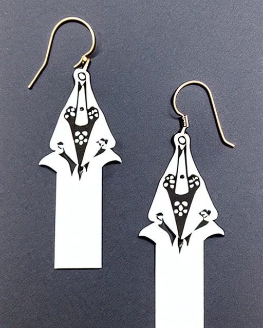 Image similar to aubrey beardsley, the climax, 2 d lasercut earrings,