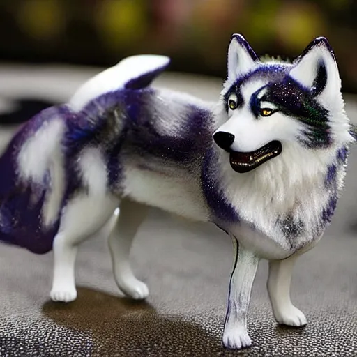 Prompt: Fine Image on the store website, eBay, Full body, 80mm resin detailed miniature of Paul Walker with a husky