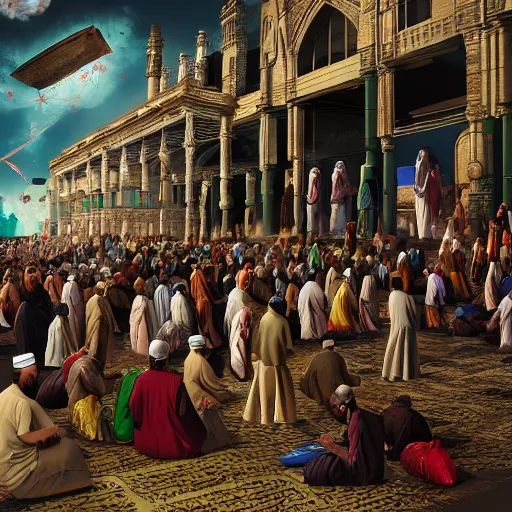 Prompt: muslims on judgment day digital art very detailed 4 k detailed super realistic