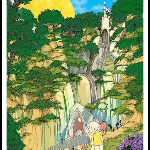 Image similar to rivendell by Studio Ghibli