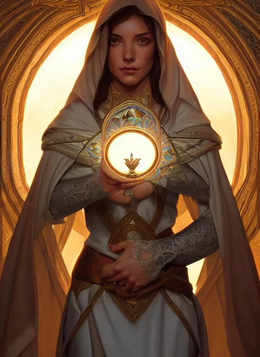 Image similar to perfectly - centered - portrait of a beautiful templar lady, light comes from the window, intricate, highly detailed, digital painting, artstation, concept art, smooth, sharp focus, illustration, unreal engine 5, 8 k, art by artgerm and greg rutkowski and alphonse mucha