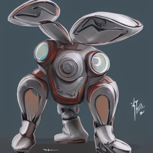 Image similar to rabbit robot, digital art in the style of alexander trufanov artstation