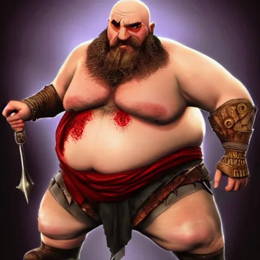 Prompt: obese kratos