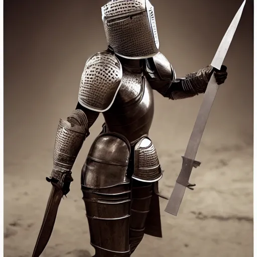 Image similar to a lovely female knight made of cardboard, single face, full-body, tonal color, cute, cinematic, hyper realist, matte painting, Da Vinci, wide angle shot , high resolution, 8k, rule of thirds, insanely detailed and intricate, beautiful, cinematic