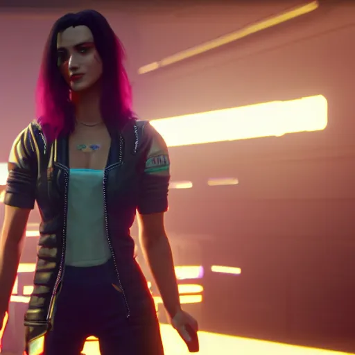 Image similar to winona rider in Cyberpunk 2077. CP2077. 3840 x 2160