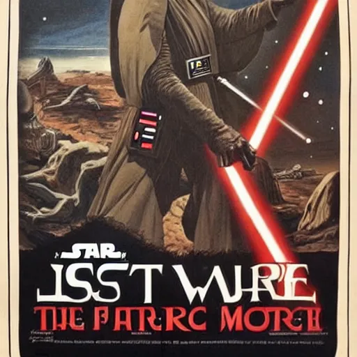 Image similar to the lost starwars movie poster from 1 8 6 5.