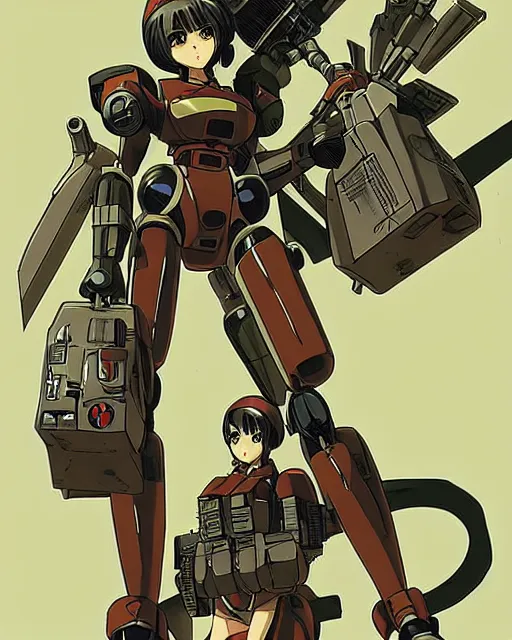 Image similar to Anime girl is mecha pilot; dressed in military uniform. Anime by mike deodato, Studio Ghibli, anime art, manga