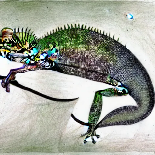 Prompt: a drawing of a chameleon, in the style of leonardo da vinci, leonardo da vinci