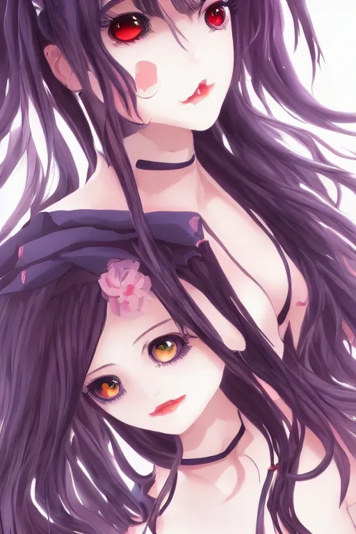 Image similar to a cute and beautiful girl vampire, character art, illustrated by yoneyama mai, hyper detailed, anime key visual, 8 k, digital art, trending on pixiv,