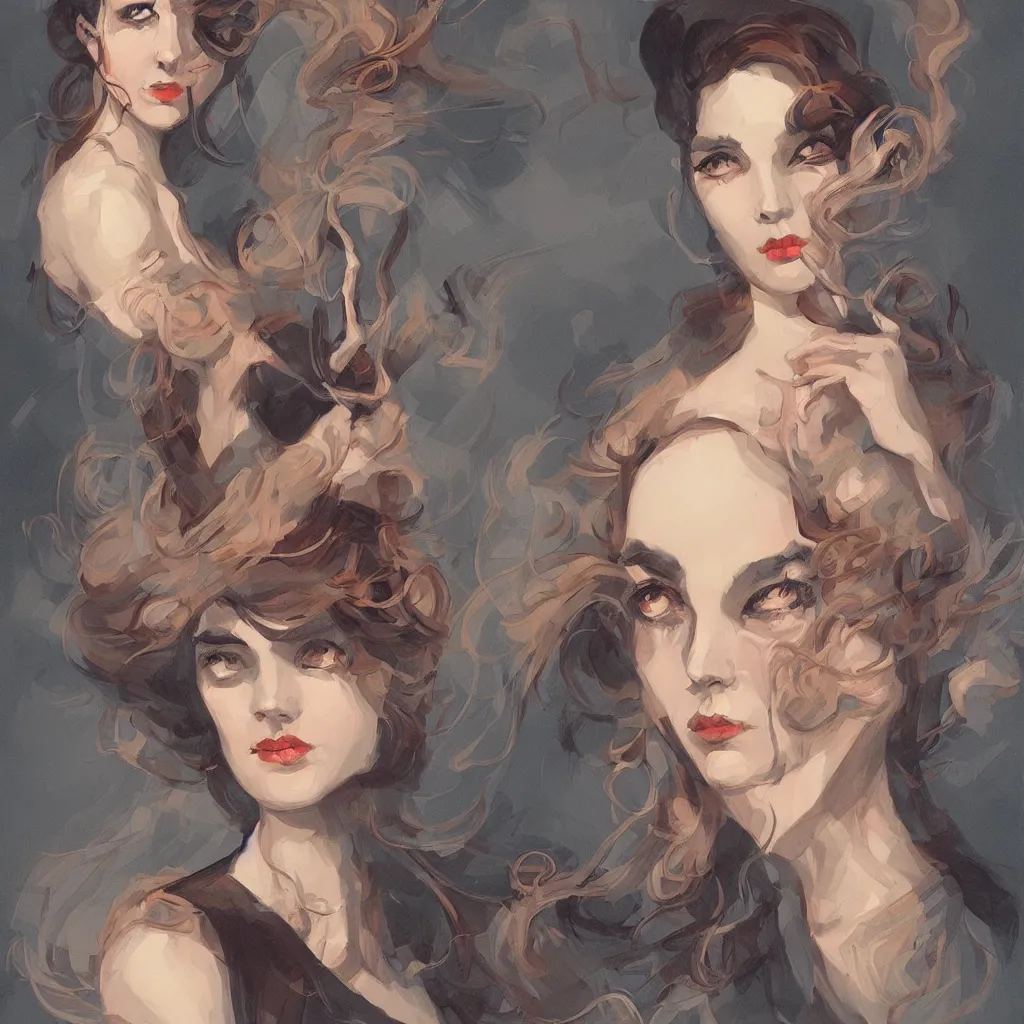 Image similar to a beautiful portrait in the style of charles dana gibson and in the style of peter mohrbacher.