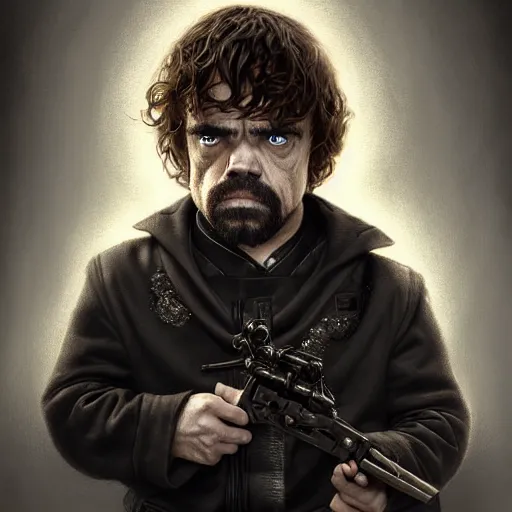 Image similar to peter dinklage as neo, digital painting, extremely detailed, 4 k, intricate, brush strokes, mark arian, artgerm, bastien lecouffe - deharme