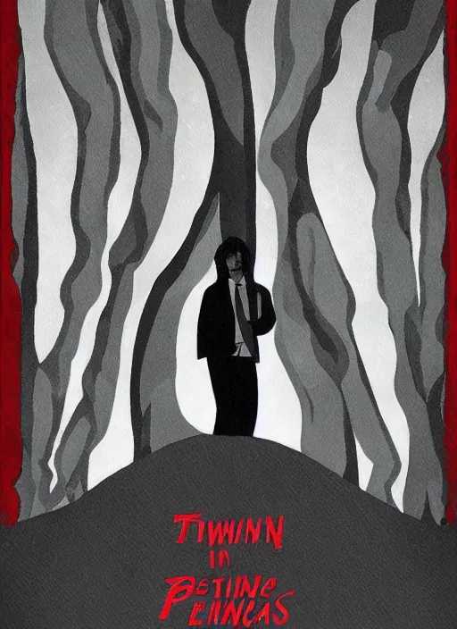 Image similar to twin peaks movie poster art by hector garrido