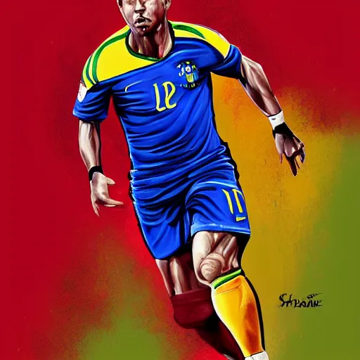 Prompt: a very detailed painting of the brazilian ronaldo, by mathieu st - amour trendin on artstation