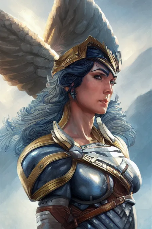 Image similar to amazon valkyrie athena, d & d, fantasy, portrait, highly detailed, headshot, digital painting, trending on artstation, concept art, sharp focus, illustration, art by artgerm and greg rutkowski and magali villeneuve