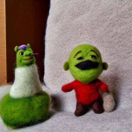 Image similar to shrek needle felted + needle felting art