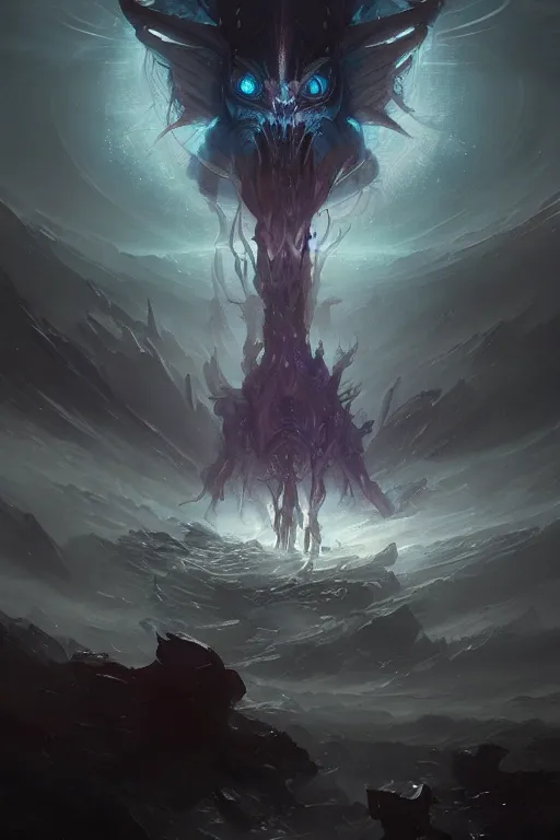 Image similar to eldritch god, cosmic, nightmare, outer space, aliens, digital art, magic the gathering, mtg, by greg rutkowski, trending on artstation