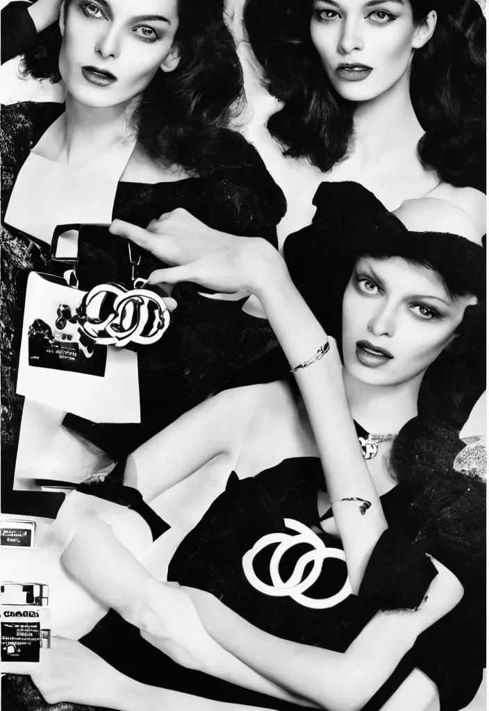 Image similar to Chanel advertising campaign portrait.