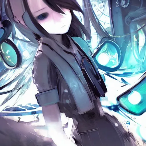 Prompt: white and teal colors. highly detailed post-cyberpunk sci-fi train in style of cytus and deemo, mysterious vibes, by Akihiko Yoshida, by Greg Tocchini, nier:automata, set in half-life 2, beautiful with eerie vibes, very inspirational, very stylish, surrealistic, perfect digital art, mystical journey in strange world, bastion game