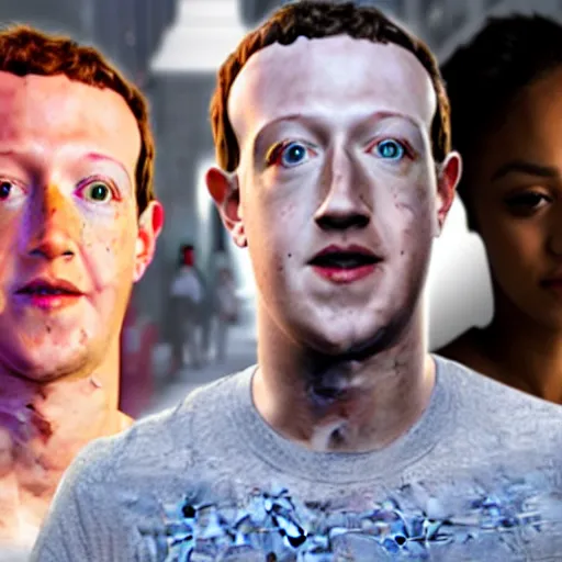 Image similar to i - robot but with zuckerberg