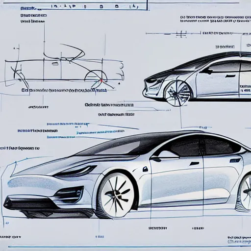 Tesla Drawing Sketch