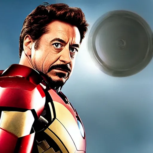 Image similar to a frame from the film iron man, starring john goodman