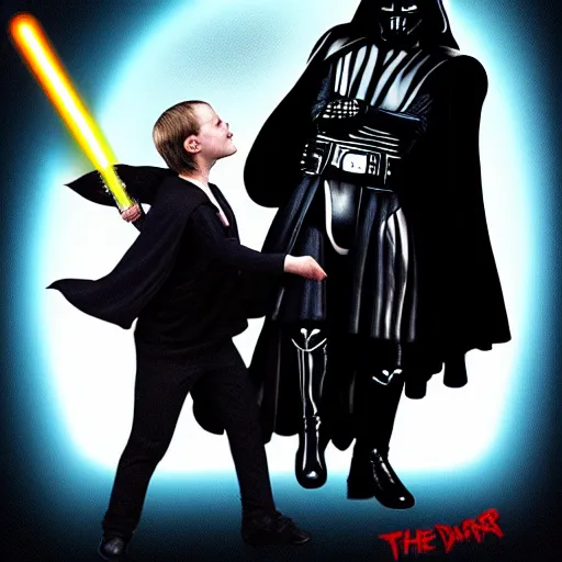 Image similar to the dark Lord dancing with darth vader, Digital art