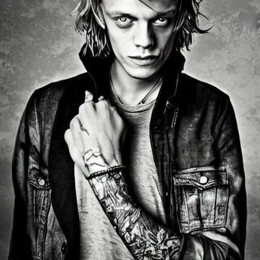 Prompt: jamie campbell bower, storybook