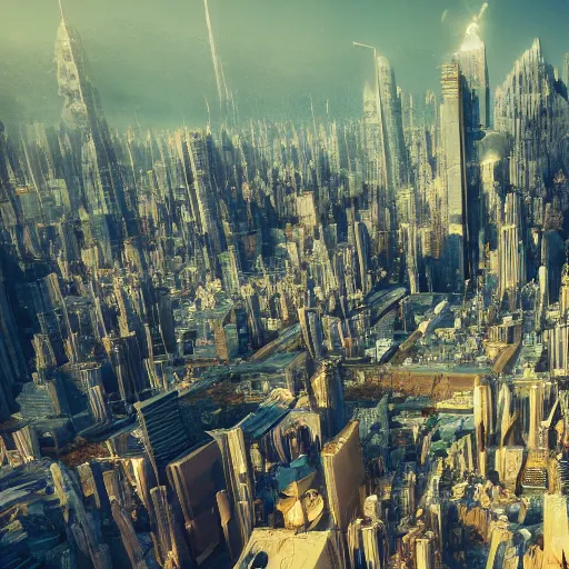 Image similar to 8 k photograph from a crowd of aliens, city, organic buildings, artstation