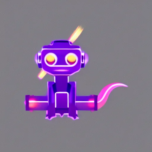 Image similar to Very cute robotic purple dragon, 2d minimalism, digital art