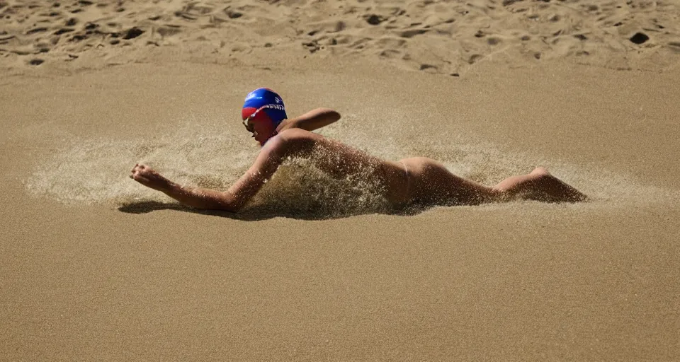 Image similar to olympic swimming in sand