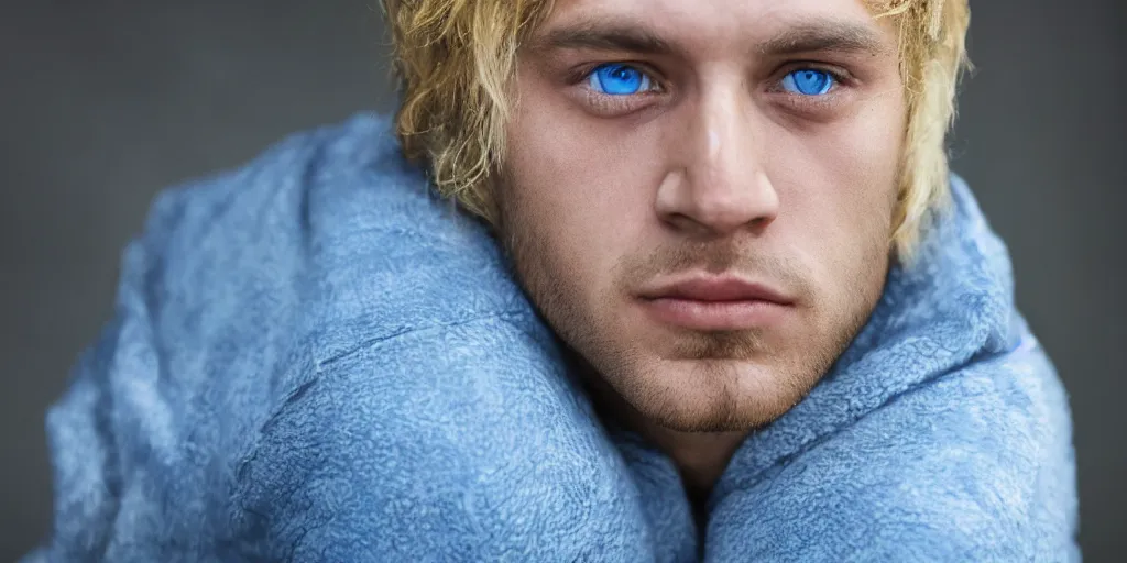 Prompt: vova zhuruk, blonde man with blue eyes, photo, 8K