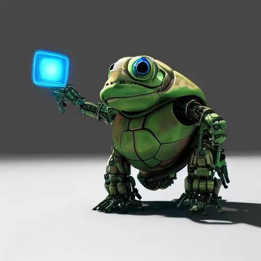 Image similar to 🐢🤖, octane render, unreal engine 5, cinema 4 d cinematica