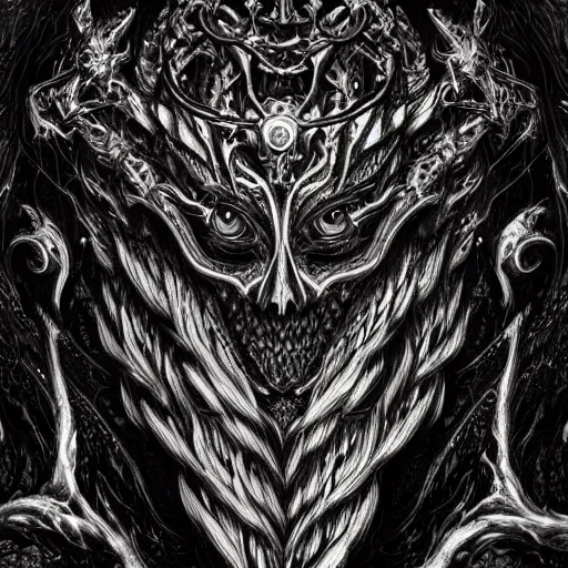 Image similar to black metal art, intricate, highly detailed, digital painting, concept art, album cover, illustration