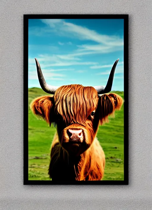 Image similar to highland cattle artwork poster