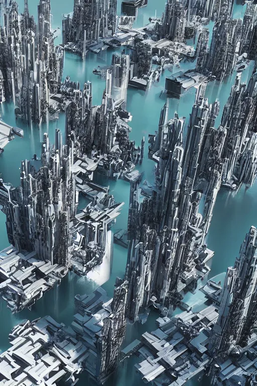 Prompt: a futuristic floating city