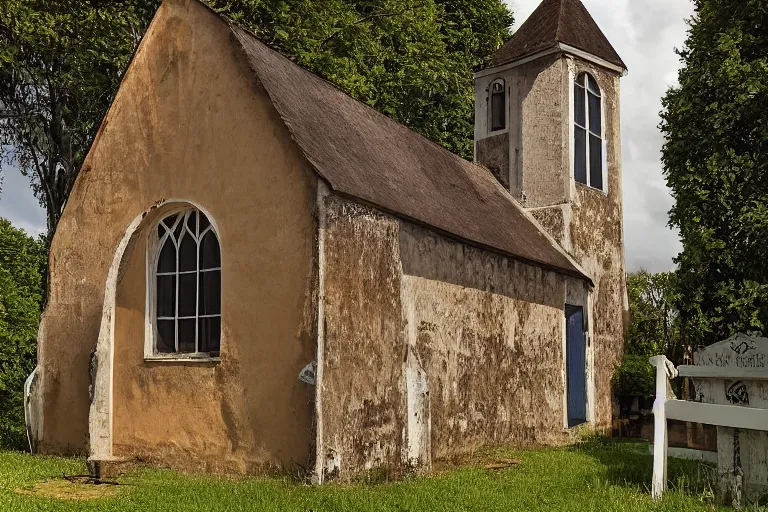 Image similar to the saddest little church in saint sanne, by serrano