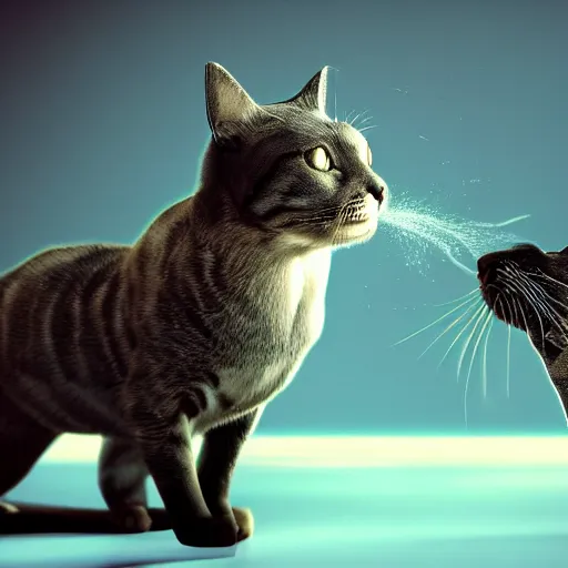 Prompt: A cat slapping a seal, cinematic lighting, digital art, trending on artstation