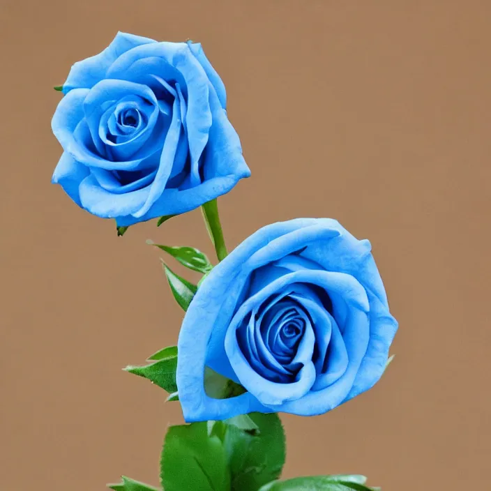 Image similar to a single beautiful long stemmed blue rose