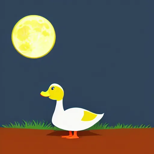 Prompt: a duck. moon background. blurred background. cartoon. digital art. high fidelity. high quality. digital art. cartoon.