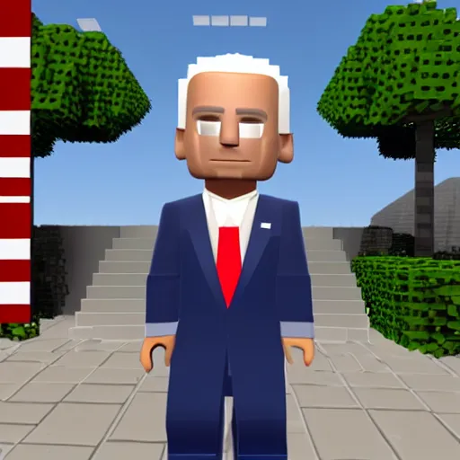 Prompt: A screenshot of joe biden in roblox