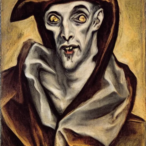 Image similar to El Greco, portrait of a demon